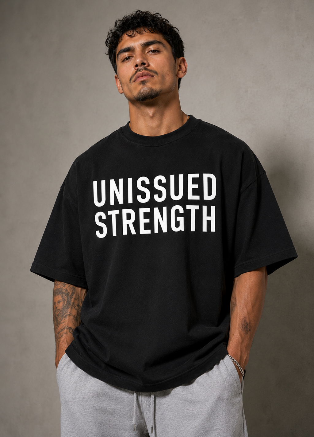 Unissued Strength Oversized Drop Shoulder T-Shirt | Relaxed Fit Heavyweight Tee