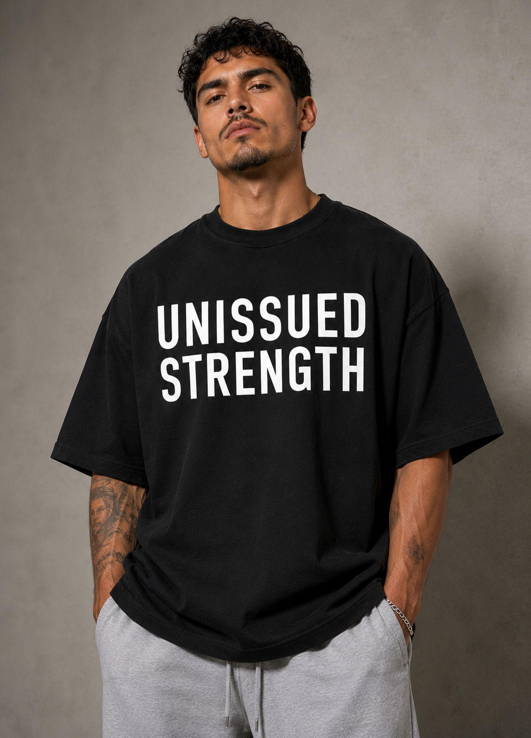 Unissued Strength Oversized Drop Shoulder T-Shirt | Relaxed Fit Heavyweight Tee