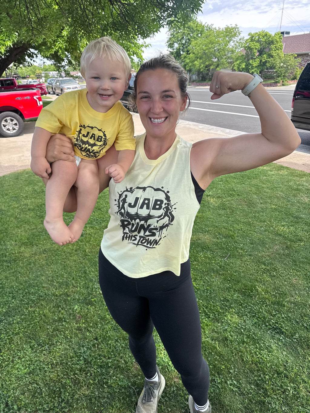 JAB Runs this Town Racerback Cropped Tank