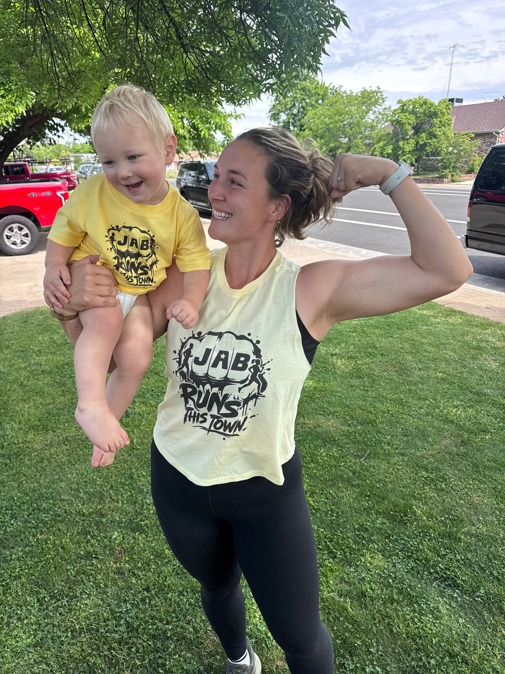 JAB Runs this Town Racerback Cropped Tank