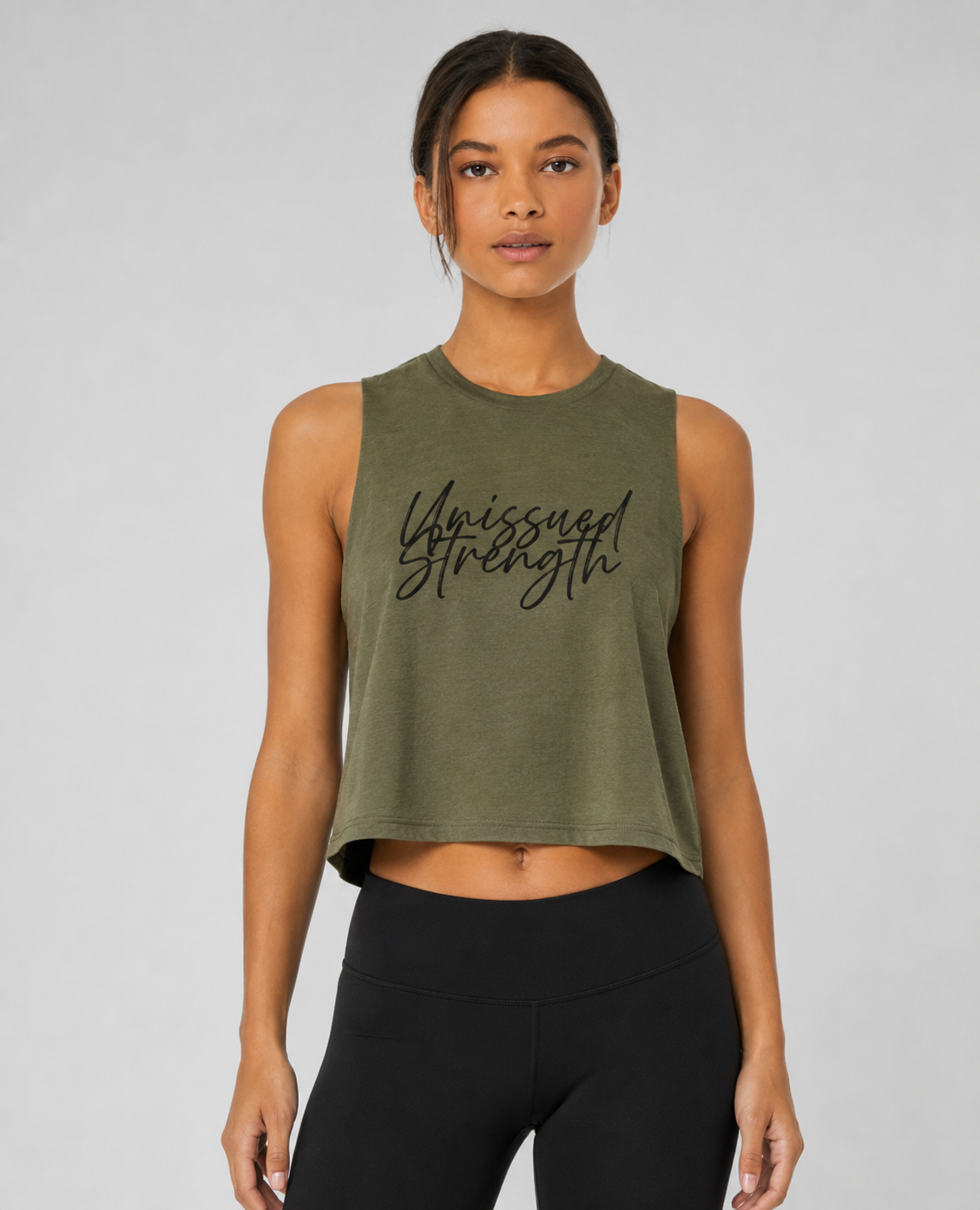 Unissued Strength™ Cropped Racerback Tanks