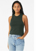 Custom JAB Racerback Cropped Tank, Heather Forest