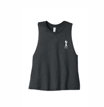 Custom JAB Racerback Cropped Tank, Black