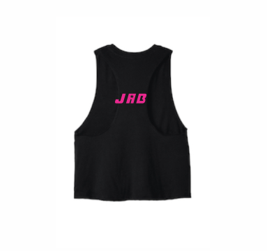 Custom JAB Racerback Cropped Tank, Black
