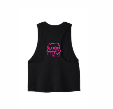Custom JAB Racerback Cropped Tank, Black