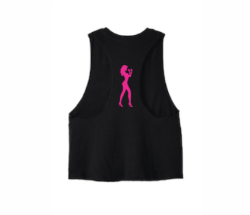 Custom JAB Racerback Cropped Tank, Black