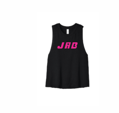 Custom JAB Racerback Cropped Tank, Black