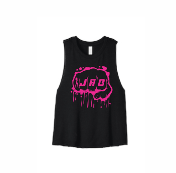Custom JAB Racerback Cropped Tank, Black