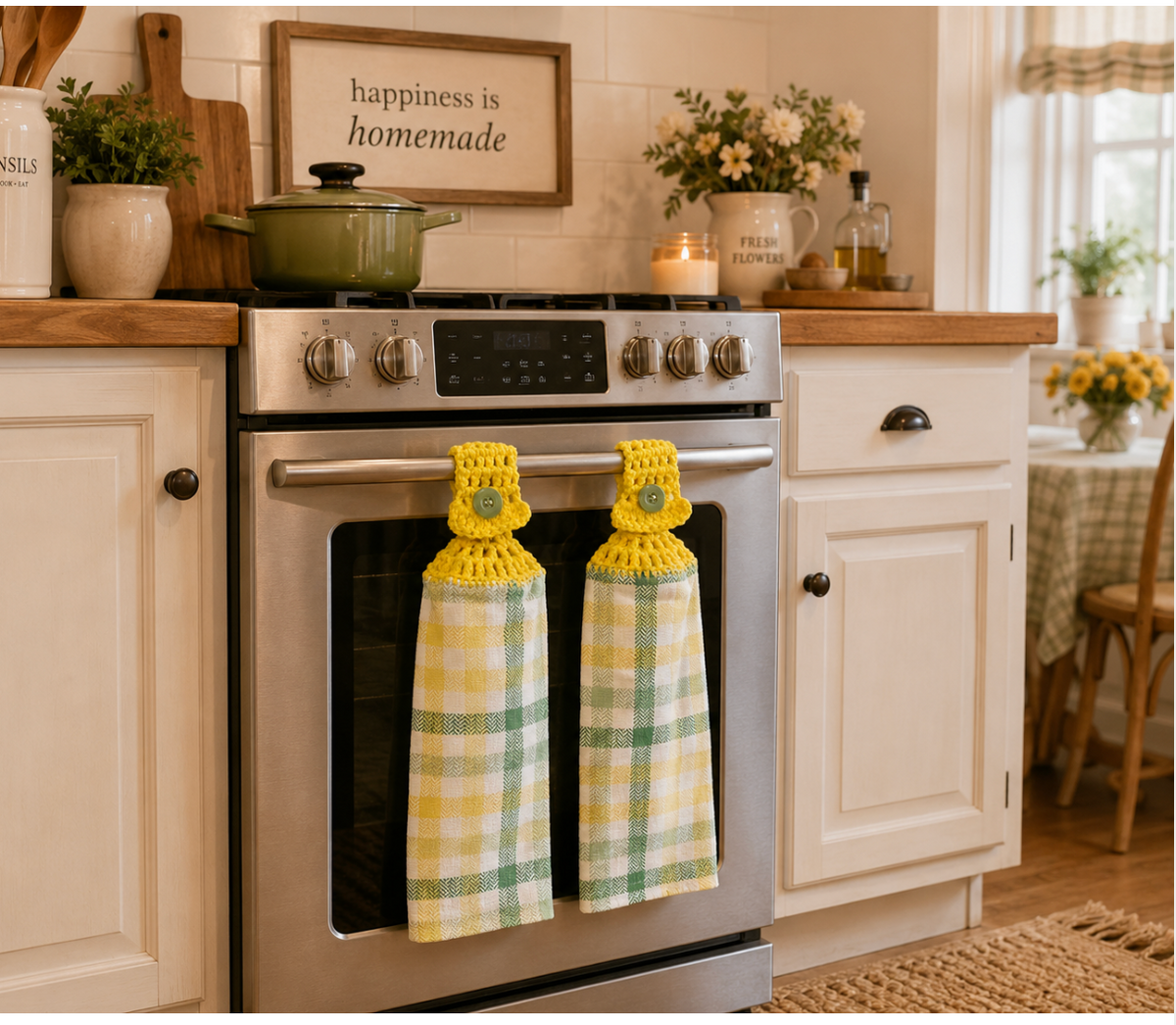 YarnAna's Handmade Kitchen Towels No Place Like Home