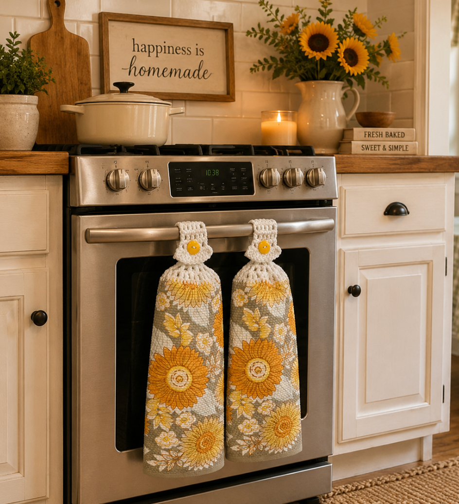 YarnAna's Handmade Kitchen Towels No Place Like Home