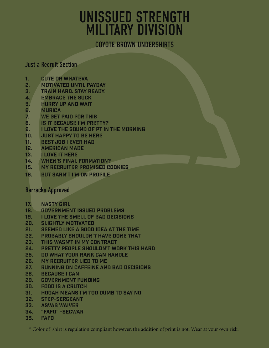 Military Morale Undershirts