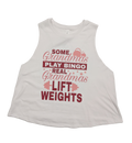 JAB Fitness “Grandmas Lift Weights” Cropped Tank – White